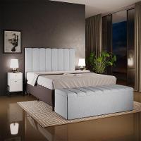 Calçadeira Recamier Baú Casal Queen 160X50 Cm Linho Cinza - 13