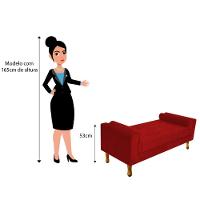 Recamier Félix Queen Size 160Cm Suede Vermelho - 3