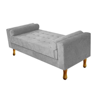 Recamier Félix Solteiro 90Cm Suede Cinza
