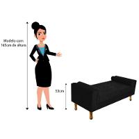 Recamier Félix Solteiro 100Cm Suede Preto - 3