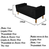 Recamier Félix Solteiro 100Cm Suede Preto - 5