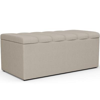 Calçadeira Recamier Baú Solteiro 100X50 Cm Bege