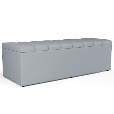 Calçadeira Recamier Baú Casal Queen 160X50 Cm Cinza