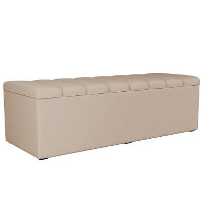 Calçadeira Recamier Baú Casal Queen 160X50 Cm Bege