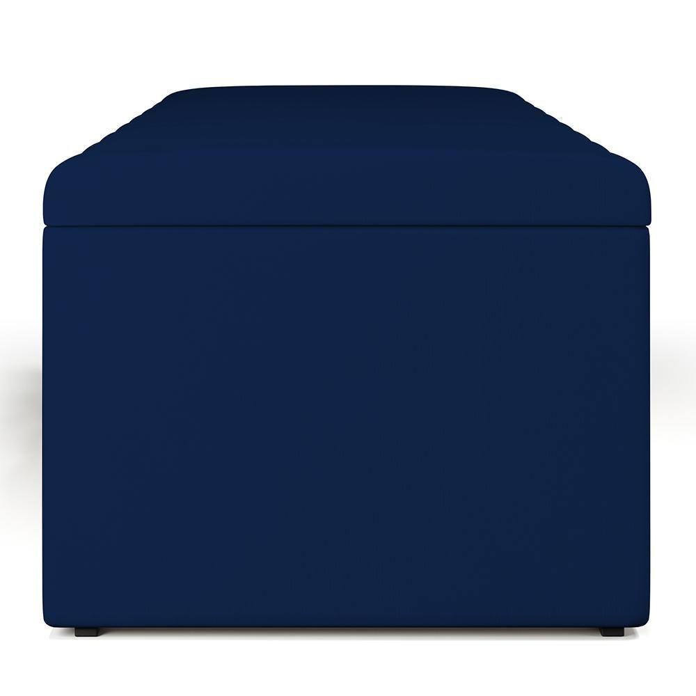 Calçadeira Recamier Baú Casal Queen 160X50 Cm Azul Marinho - 2