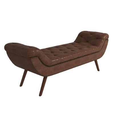 Puff Recamier 195Cm Vêneto P02 Sintético Camel - Mpozenato