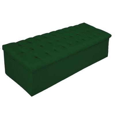 Calçadeira Baú Estofada Mel 195 Cm King Size Suede Verde