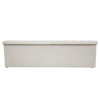 Calçadeira Baú Mel 195 Cm King Size Com Capitonê Suede Bege - 2