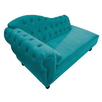 Recamier Diana 185cm Lado Direito Suede Azul Turquesa