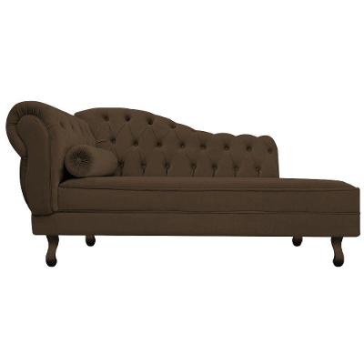 Recamier Diana 185cm Lado Direito Suede Marrom