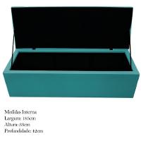 Calçadeira Baú Mel 195 Cm King Size Suede Azul Turquesa