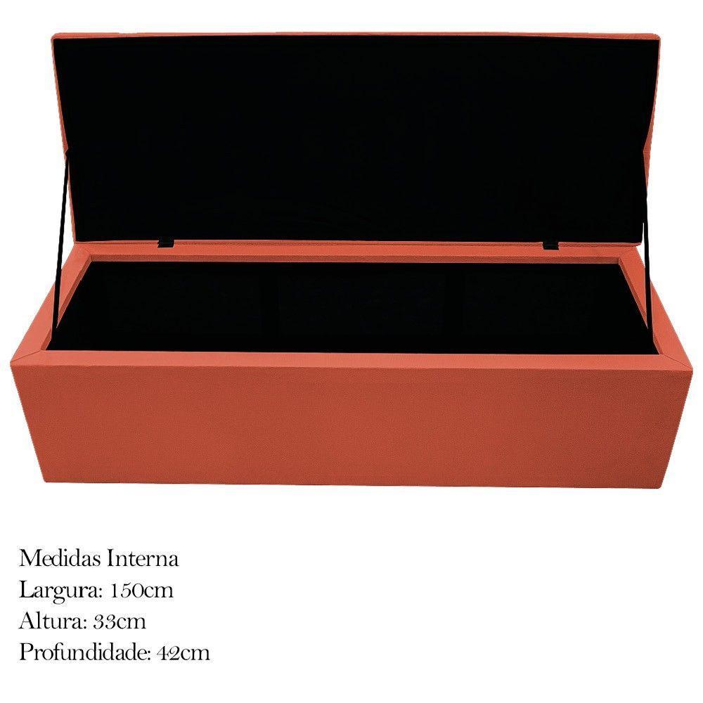 Calçadeira Baú Mel 160 Cm Queen Size Com Capitonê Terracota - 5