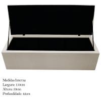 Calçadeira Baú Mel 160 Cm Queen Size Com Capitonê Suede Bege