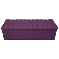 Calçadeira Baú Mel 195 Cm King Size Com Capitonê Suede Roxo - 5