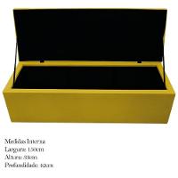 Calçadeira Baú Mel 160 Cm Queen Size Com Capitonê Amarelo - 5