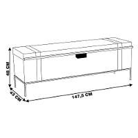 Baú Decorativo para Sala de Estar Quarto Teneci Grafite Madeira Maciça Rustic Brown Gran Belo - 6