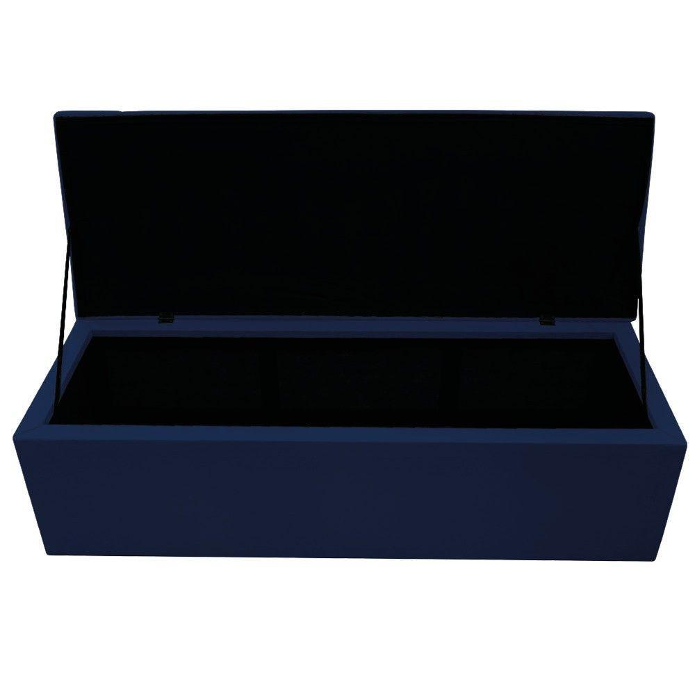 Calçadeira Baú Mel 195Cm King Size Com Capitonê Azul Marinho - 6