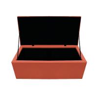 Calçadeira Baú Estofada Mel 90 Cm Solteiro Com Terracota - 6