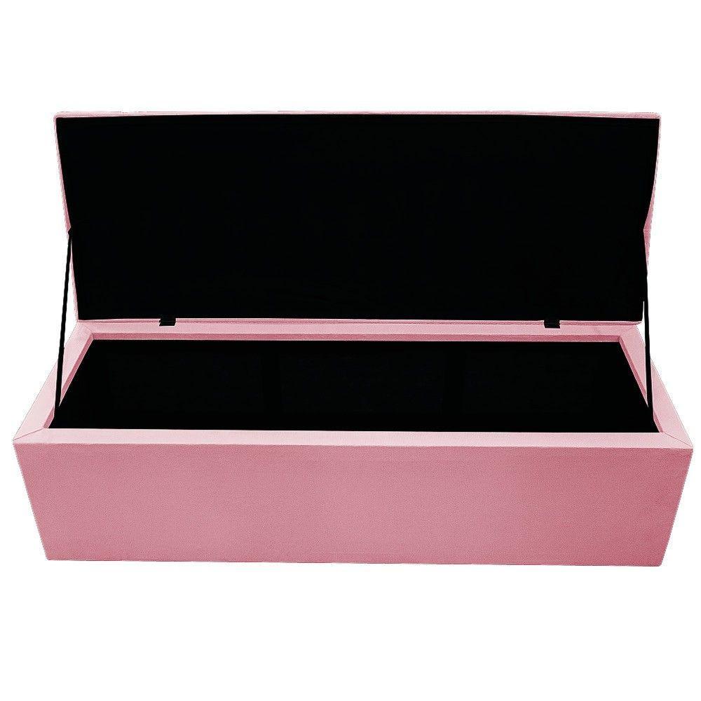 Calçadeira Baú Mel 160 Cm Queen Size Com Capitonê Rosa Bebê - 6
