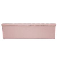 Calçadeira Baú Mel 160Cm Queen Size Com Capitonê Suede Rosê - 2
