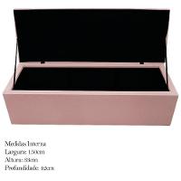 Calçadeira Baú Mel 160Cm Queen Size Com Capitonê Suede Rosê