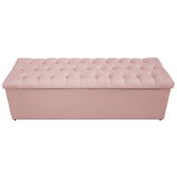 Calçadeira Baú Mel 160Cm Queen Size Com Capitonê Suede Rosê - 5