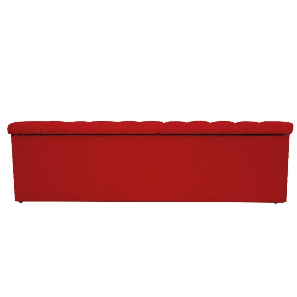 Calçadeira Baú Mel 195 Cm King Size Com Capitonê Vermelho - 3