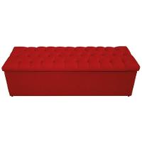 Calçadeira Baú Mel 195 Cm King Size Com Capitonê Vermelho