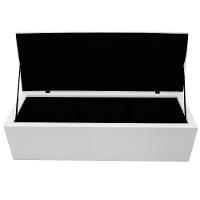 Calçadeira Baú Mel 140 Cm Casal Com Capitonê Suede Branco - 6