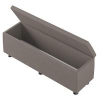 Baú Sapateira Estofada Casal King Size 195 Cm Júpiter Linho Skybox Marrom