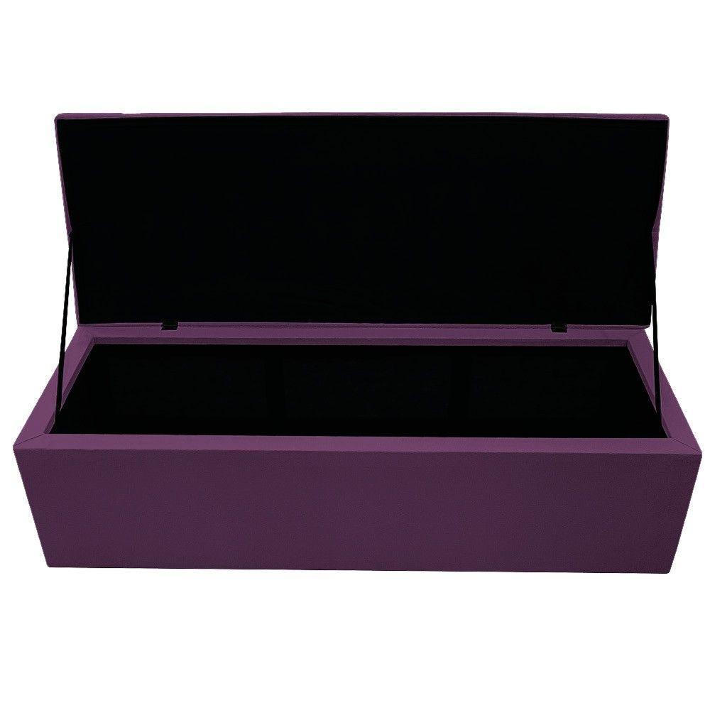 Calçadeira Baú Mel 160 Cm Queen Size Com Capitonê Suede Roxo - 6