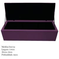 Calçadeira Baú Mel 160 Cm Queen Size Com Capitonê Suede Roxo - 5