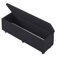 Baú Sapateira Estofada Casal Queen Size 160 Cm Terra Veludo Skybox Preto