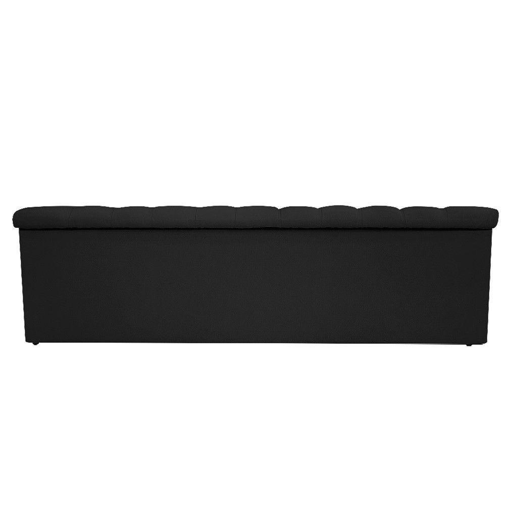 Calçadeira Baú Mel 195 Cm King Size Com Capitonê Suede Preto - 3