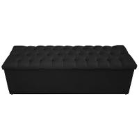 Calçadeira Baú Mel 195 Cm King Size Com Capitonê Suede Preto