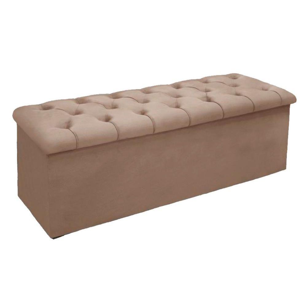 Calçadeira Quarto Casal Lotus Suede Bege - Simbal - 1