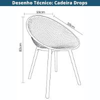 Kit 4 Cadeiras Drops Rivatti Em Polipropileno Verde Base Desmontável Verde