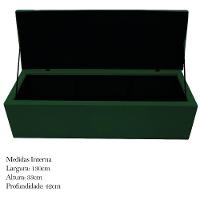 Calçadeira Baú Mel 140 Cm Casal Com Capitonê Suede Verde - 5