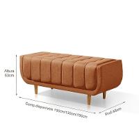 Recamier Alemanha 1,30m Com Base Madeira Linho Sofatec Tijolo - 2