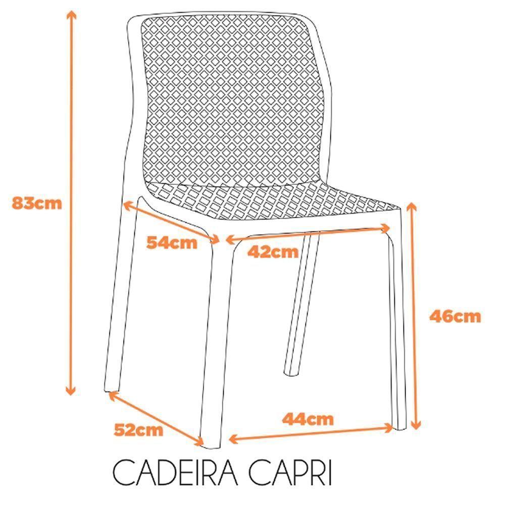 Kit 4 Cadeiras Empilhável Inmetro Capri Vega Fratini Em Polipropileno Azul Sonho Distante - 2