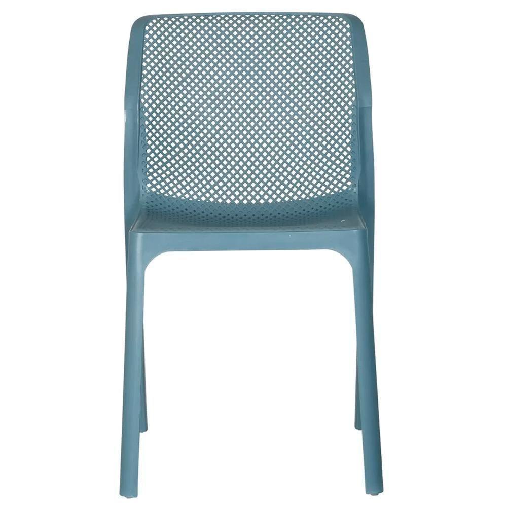 Kit 4 Cadeiras Empilhável Inmetro Capri Vega Fratini Em Polipropileno Azul Sonho Distante - 3