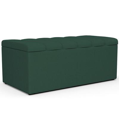 Calçadeira Recamier Baú Dália 100X50cm W01 Verde Musgo