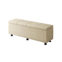 Baú Sapateira Estofada Casal Queen Size 160 Cm Marte Veludo Skybox Bege - 13