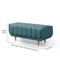 Recamier Alemanha 1,30m Com Base Madeira Linho Sofatec Verde - 2