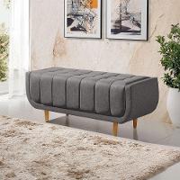 Recamier Alemanha 1,30m Com Base Madeira Linho Sofatec Grafite - 1