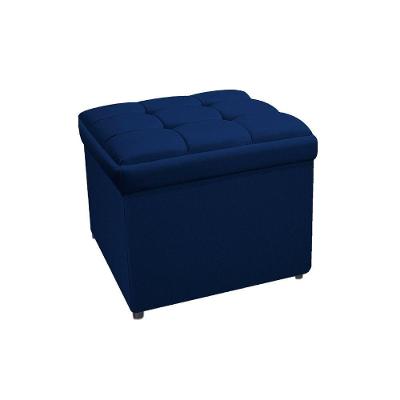 Calçadeira Copenhague 100cm Solteiro Suede Azul Adj Decor