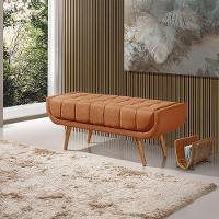 Recamier França 1,30m Com Base Madeira Linho Sofatec Tijolo - 1