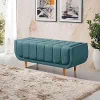 Recamier Alemanha 1,50m Com Base Madeira Linho Sofatec Verde - 1