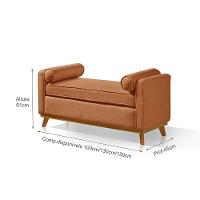 Recamier Italia 1,50m Com Base Madeira Linho Sofatec Tijolo - 2