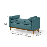 Recamier Italia 1,30m Com Base Madeira Linho Sofatec Verde - 2